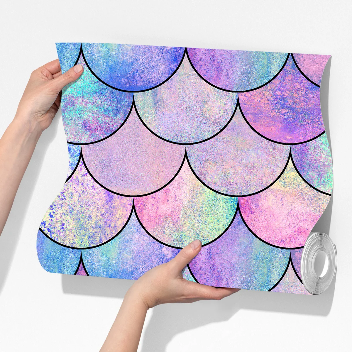 Fototapeta pastelowy wzór łusek syreny Fototapeta pastelowy wzór łusek syreny