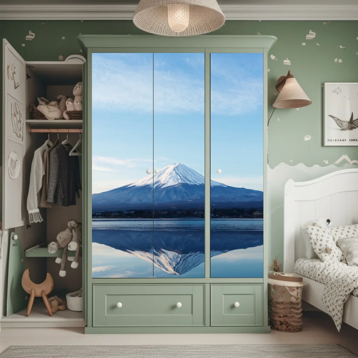 Schrankaufkleber berg Fuji spiegelung im see Schrankaufkleber berg Fuji spiegelung im see