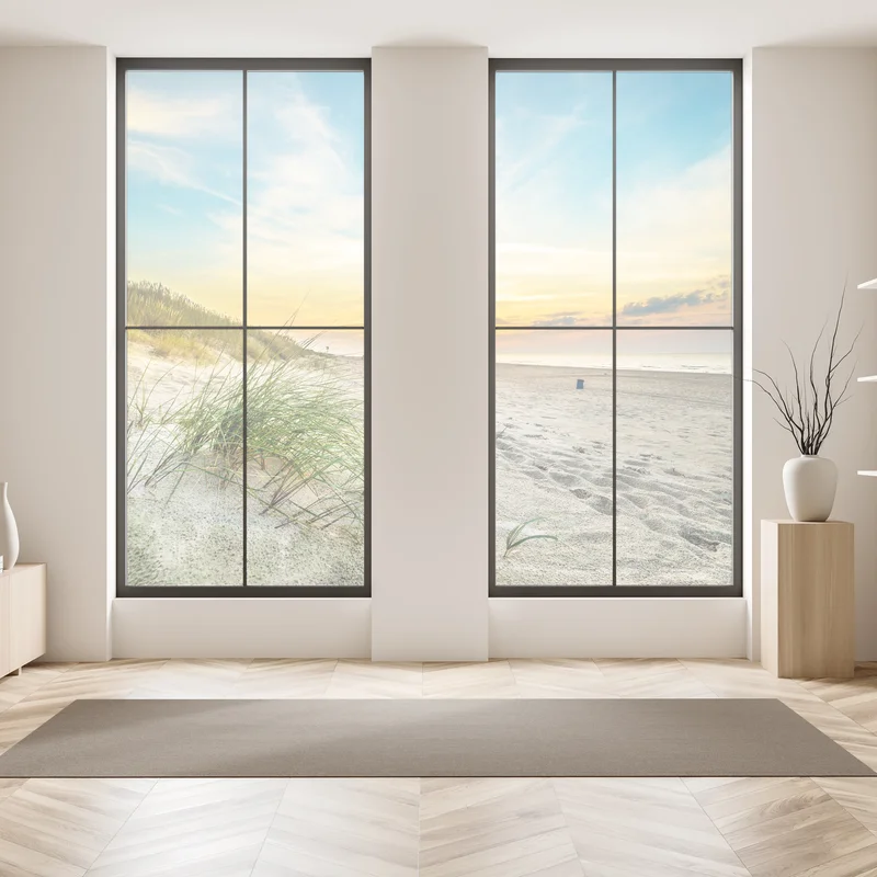 Fensteraufkleber sonnenuntergang über ruhigen dünen Fensteraufkleber sonnenuntergang über ruhigen dünen