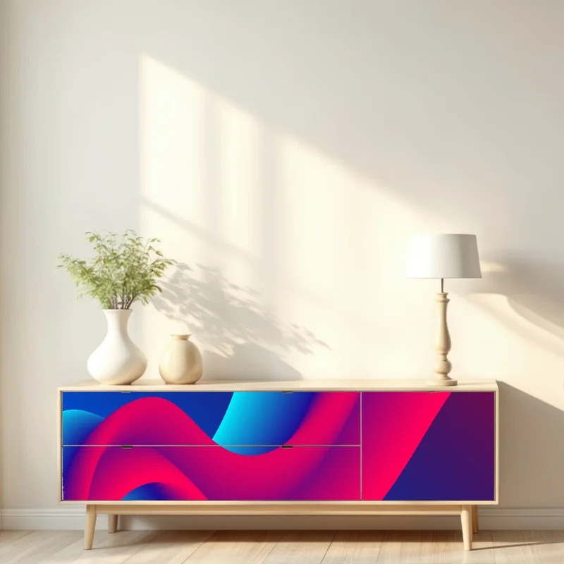 Repositionierbarer Aufkleber leuchtende fließende verlaufswellen Repositionierbarer Aufkleber leuchtende fließende verlaufswellen