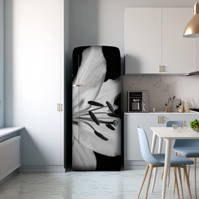 Kühlschrankaufkleber monochrome lilie nahaufnahme Kühlschrankaufkleber monochrome lilie nahaufnahme