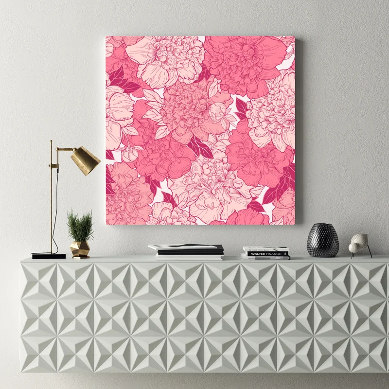 Leinwandbild rosa pfingstrosenmuster Leinwandbild rosa pfingstrosenmuster