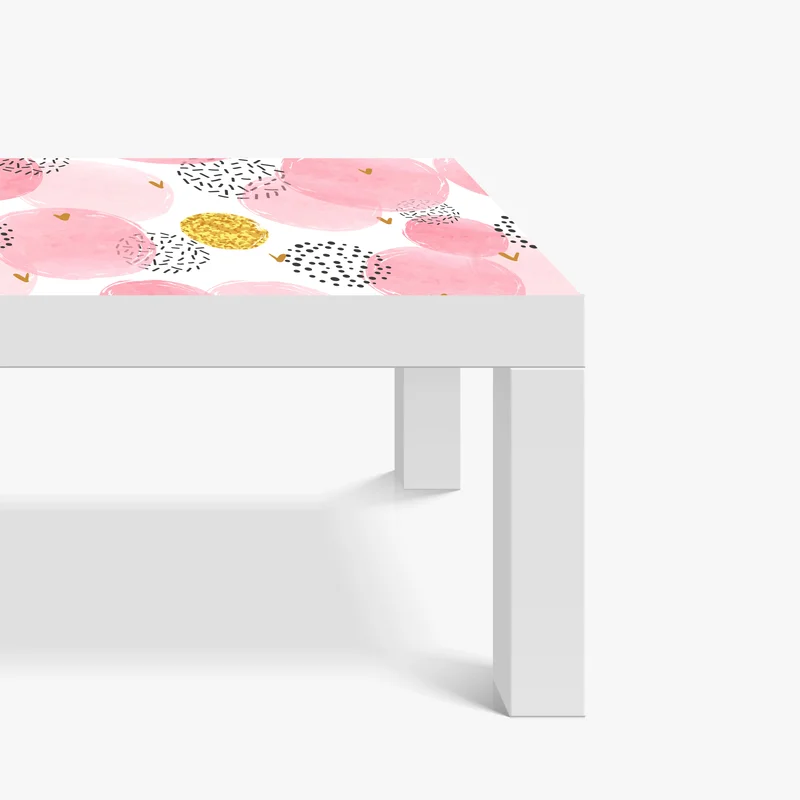 Tischaufkleber und Schreibtischaufkleber rosa aquarellkreise mit goldenen akzenten