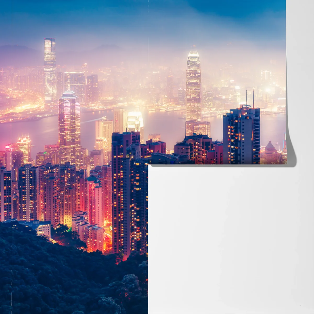 Fototapete Hongkong nächtliche skyline vom Victoria Peak Fototapete Hongkong nächtliche skyline vom Victoria Peak