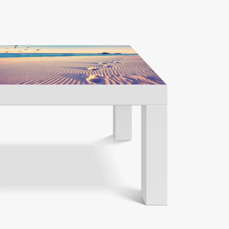 Tischaufkleber und Schreibtischaufkleber magische fußspuren am sommerstrand