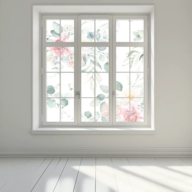 Fensteraufkleber zarter aquarellblumenstrauß