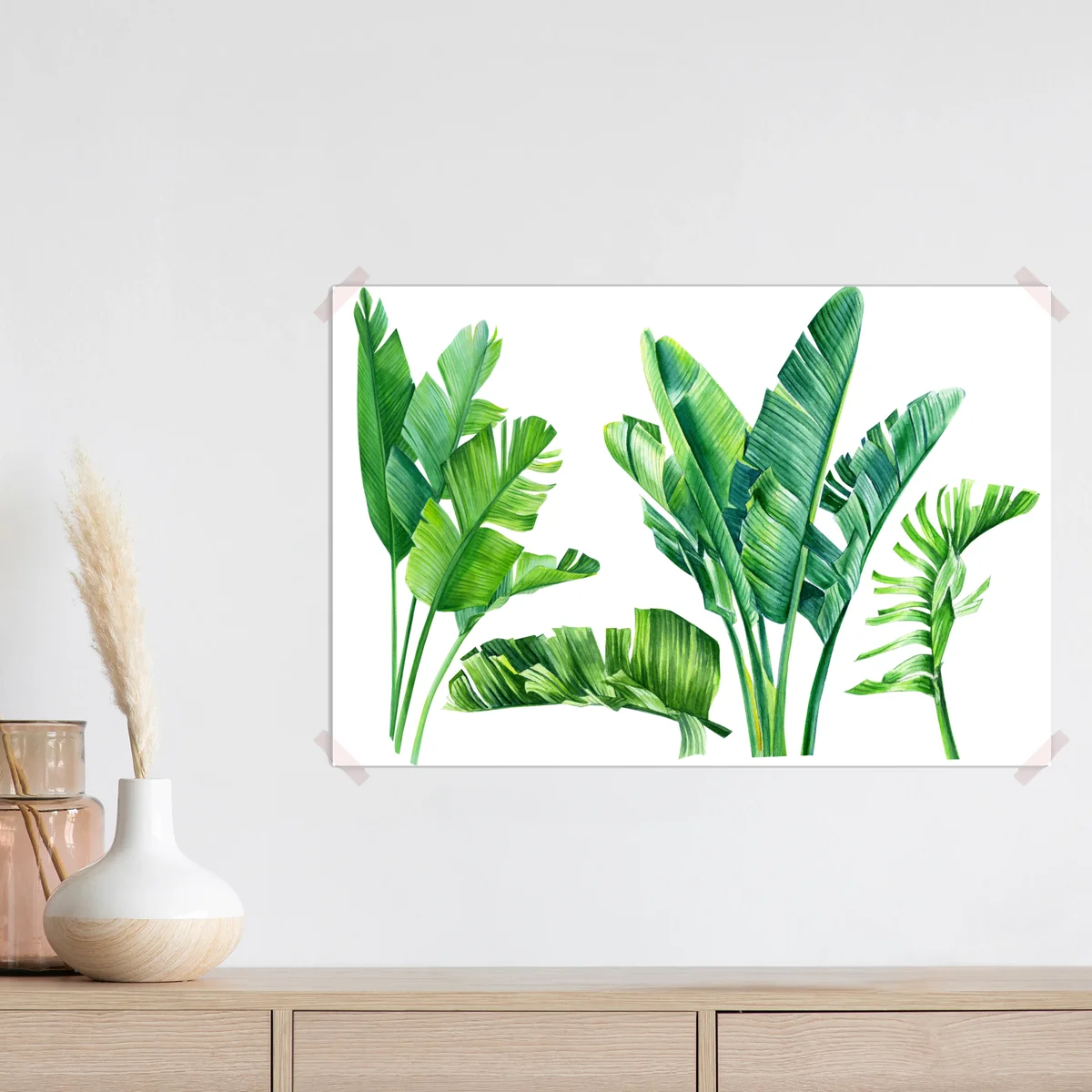 Poster tropische bananenblätter in aquarell • Poster bei Wallnifity® Poster tropische bananenblätter in aquarell • Poster bei Wallnifity®