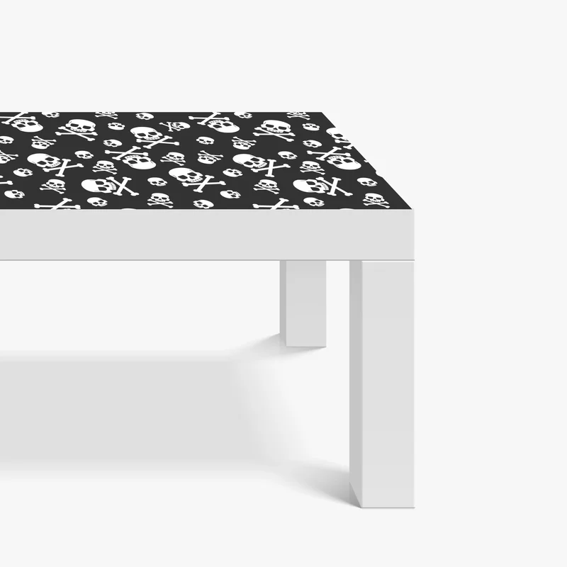 Tischaufkleber und Schreibtischaufkleber weißes totenkopf muster auf grauem hintergrund