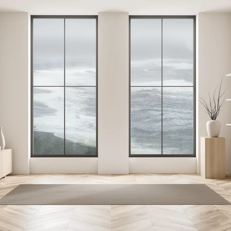 Fensteraufkleber stürmische küste von Island panorama