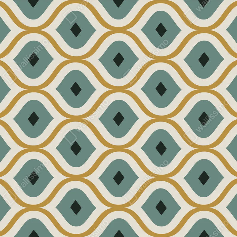 Leinwandbild türkis-goldenes geometrisches ornament Leinwandbild türkis-goldenes geometrisches ornament