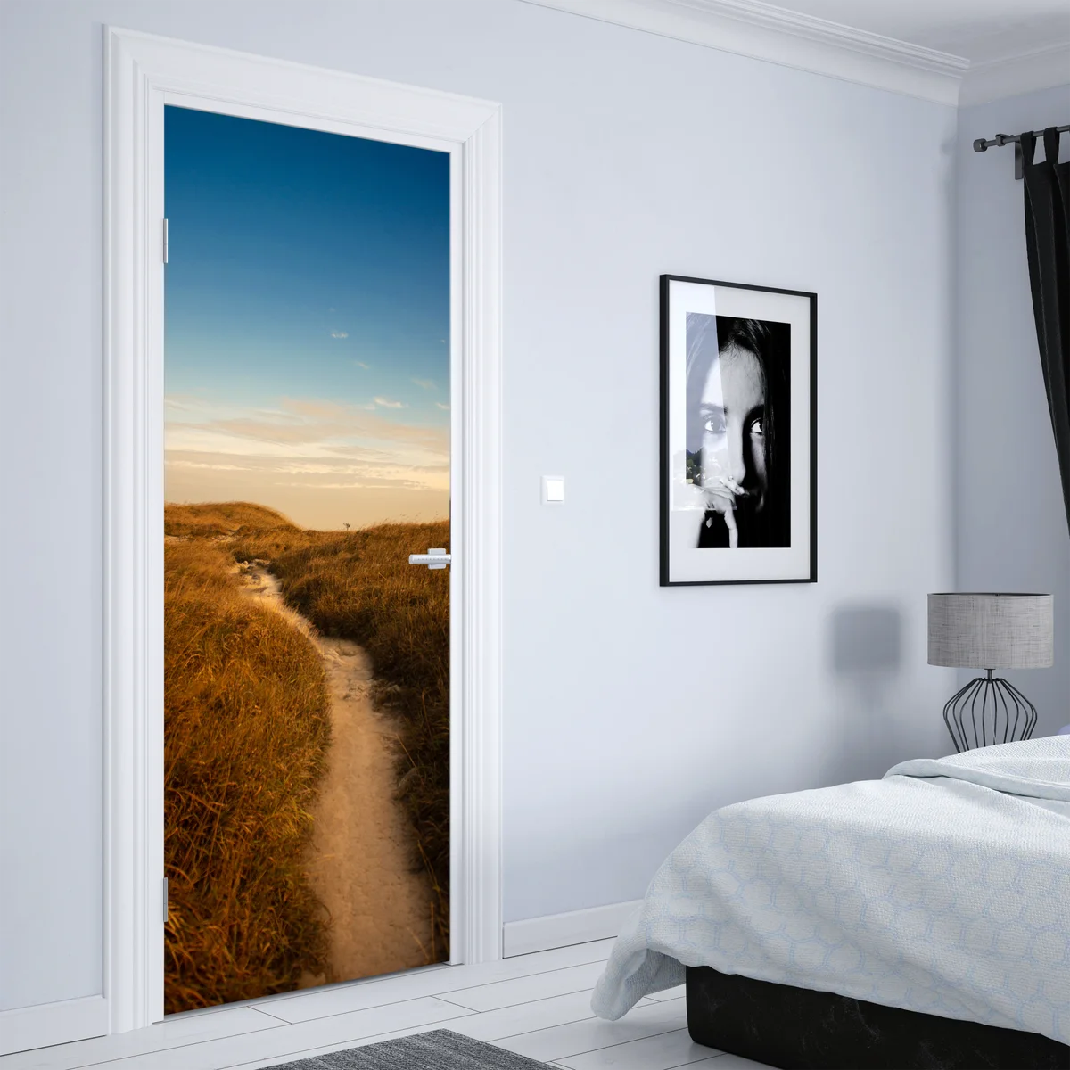 Türaufkleber sonnenbeschienener weg durch die dünen Türaufkleber sonnenbeschienener weg durch die dünen