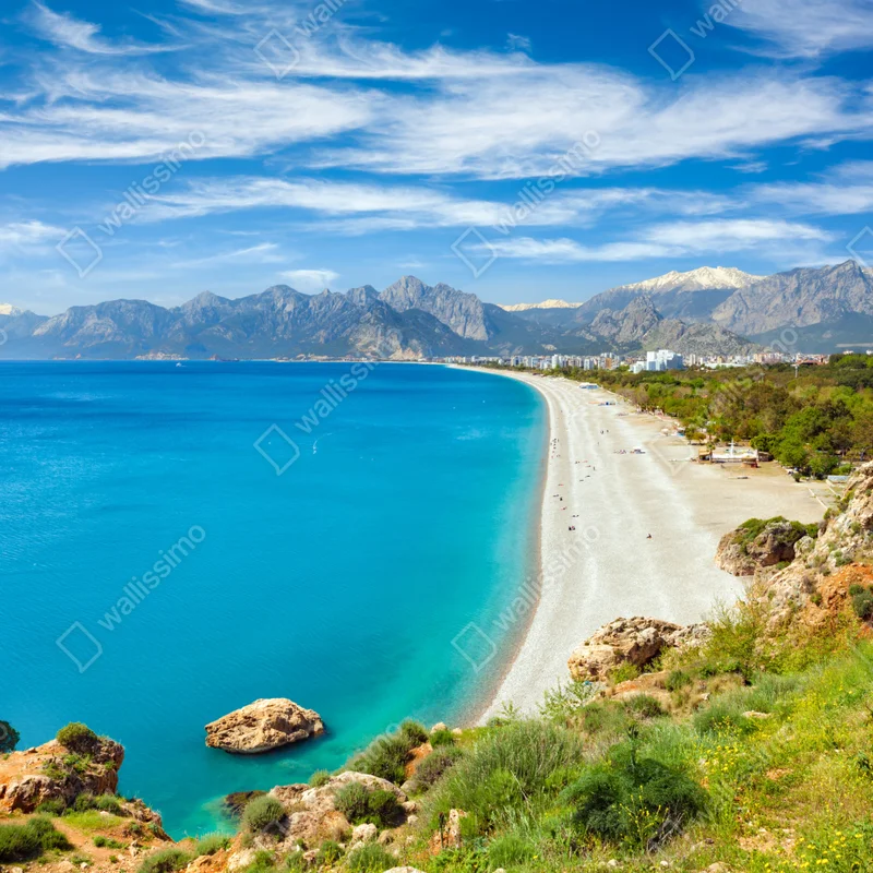 Tischaufkleber und Schreibtischaufkleber ruhiger strand von Konyaalti, Antalya Tischaufkleber und Schreibtischaufkleber ruhiger strand von Konyaalti, Antalya