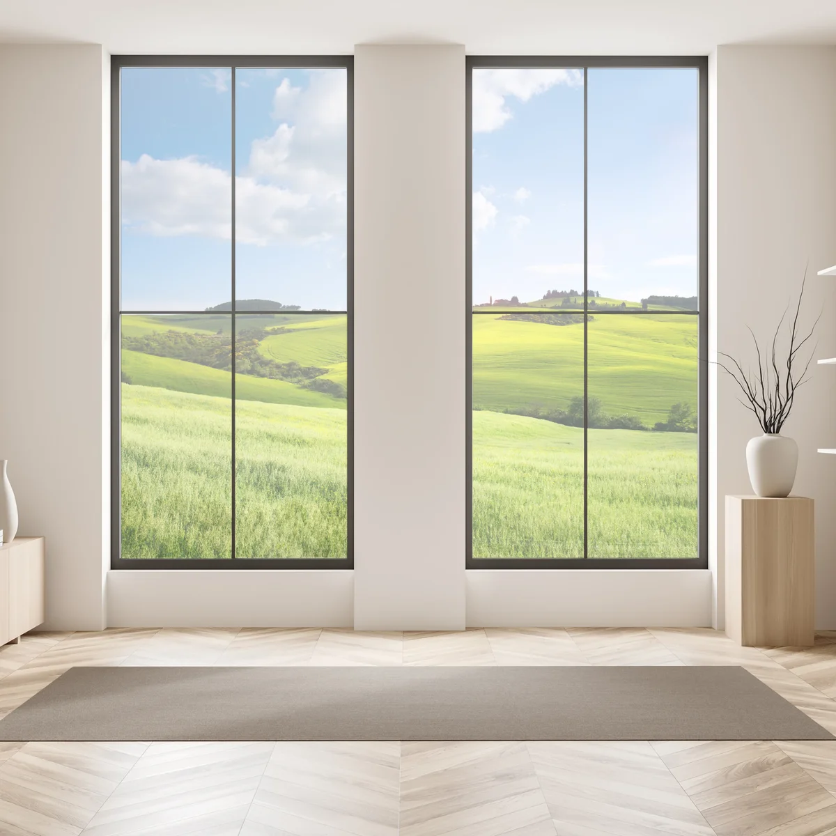 Fensteraufkleber Toskana sanfte hügel bei sonnenuntergang Fensteraufkleber Toskana sanfte hügel bei sonnenuntergang