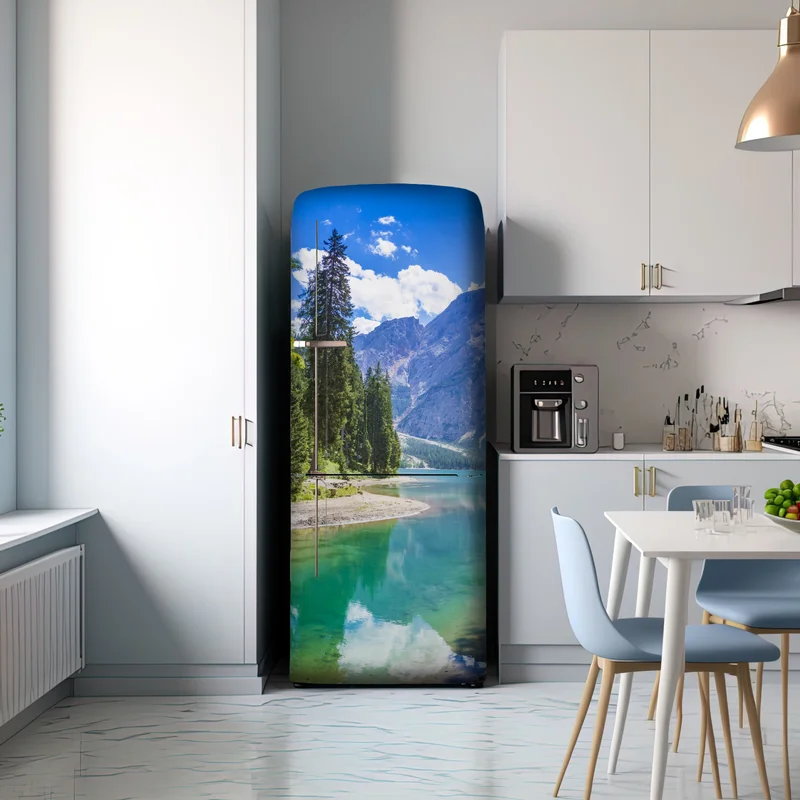 Kühlschrankaufkleber Pragser Wildsee türkisblauer bergsee