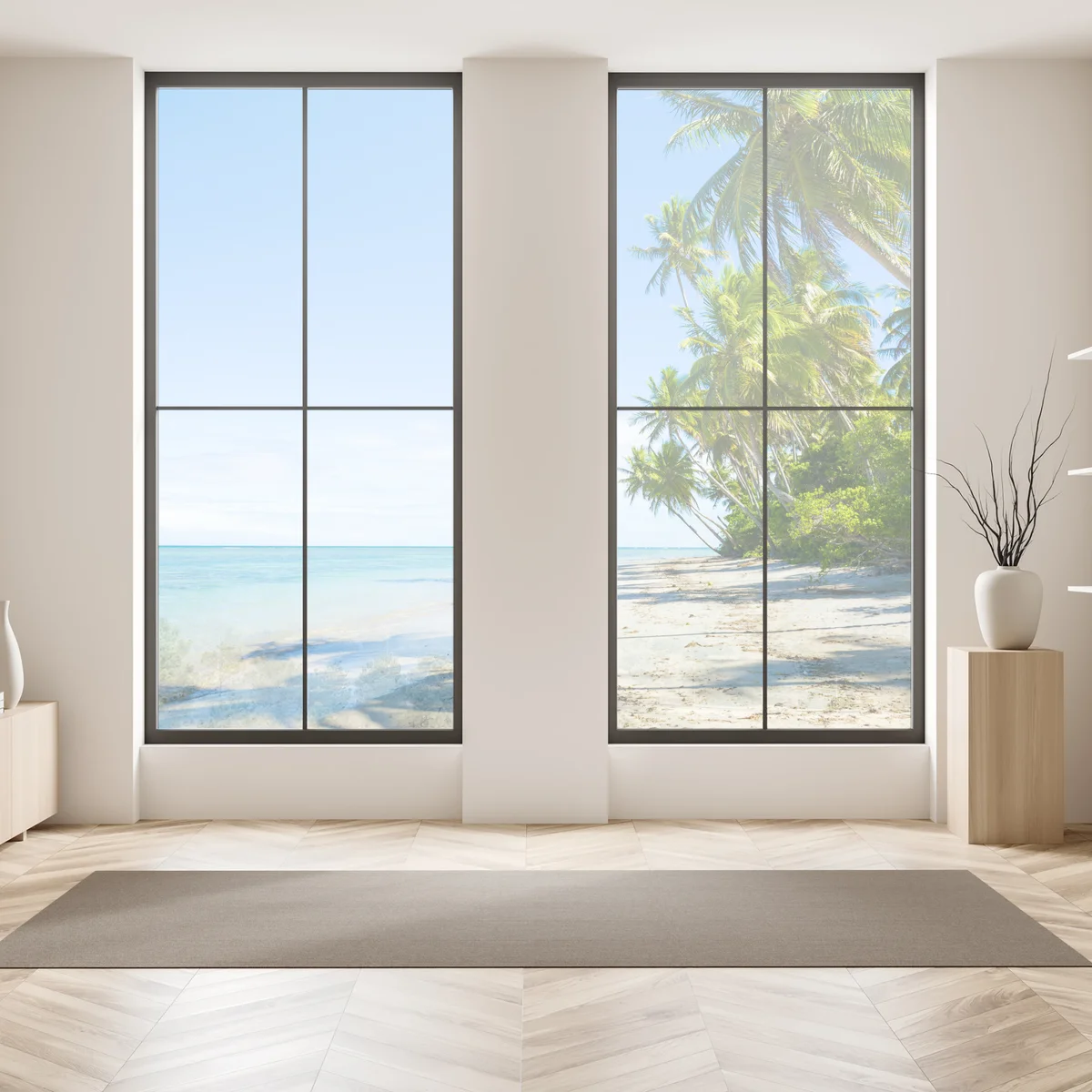 Fensteraufkleber tropischer palmenstrand Fensteraufkleber tropischer palmenstrand