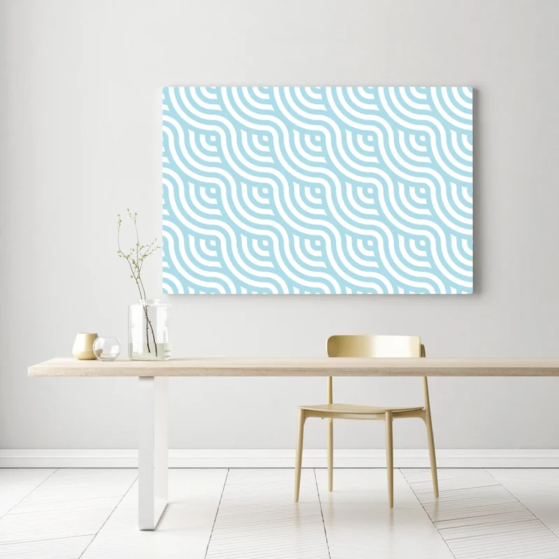 Leinwandbild sanftes türkis geometrisches wellenmuster Leinwandbild sanftes türkis geometrisches wellenmuster