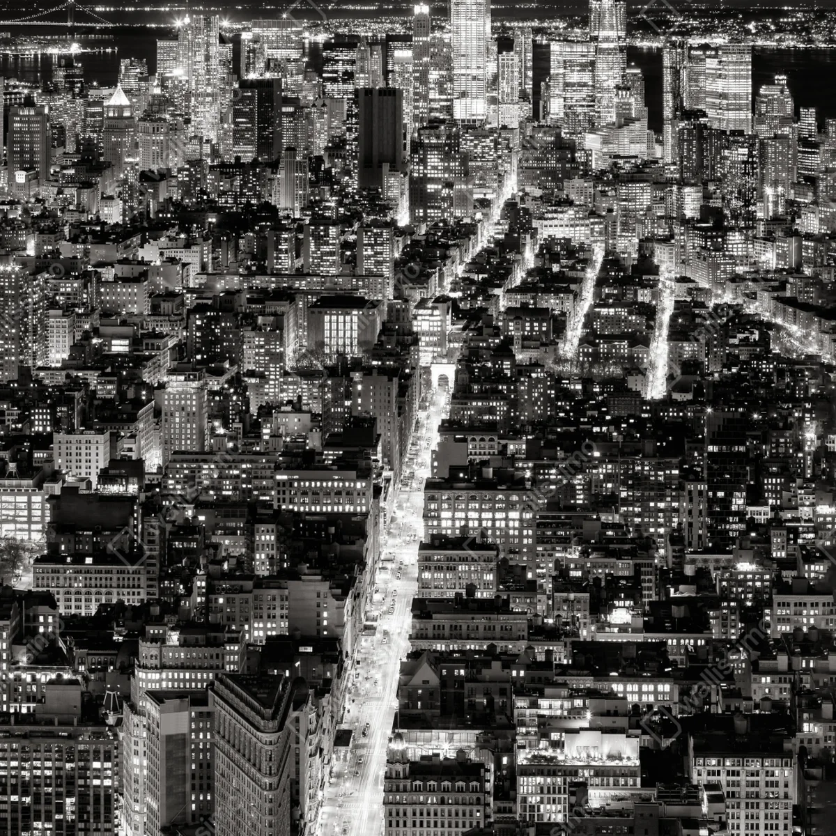 Kühlschrankaufkleber monochrome stadtansicht bei nacht Kühlschrankaufkleber monochrome stadtansicht bei nacht