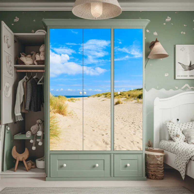 Schrankaufkleber ruhige dünen Sylt mit leuchtturm Schrankaufkleber ruhige dünen Sylt mit leuchtturm