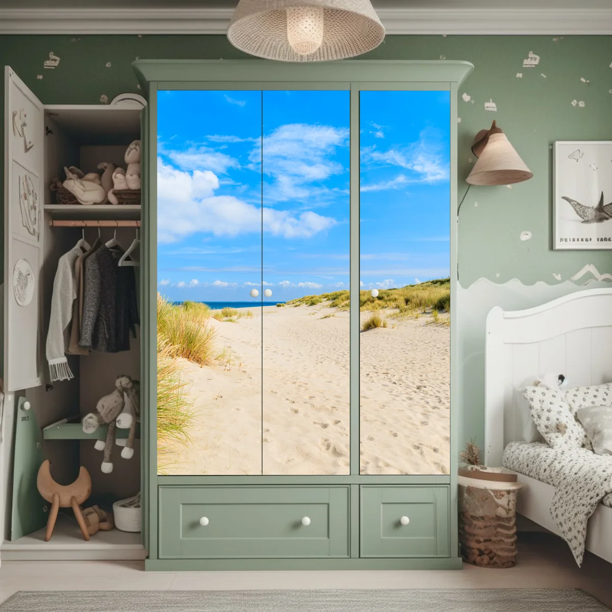 Schrankaufkleber ruhige dünen Sylt mit leuchtturm Schrankaufkleber ruhige dünen Sylt mit leuchtturm