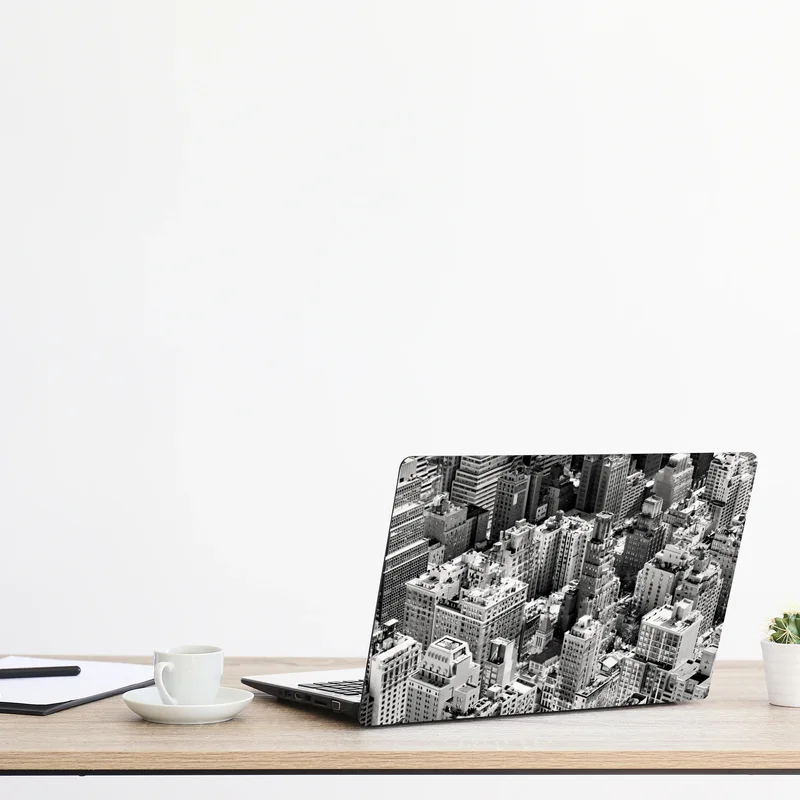 Laptop-Aufkleber Manhattan luftaufnahme skyline in monochrom