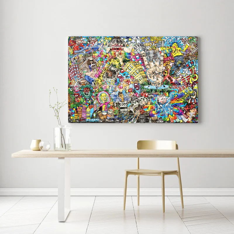 Leinwandbild farbenfrohes urbanes musikmural Leinwandbild farbenfrohes urbanes musikmural