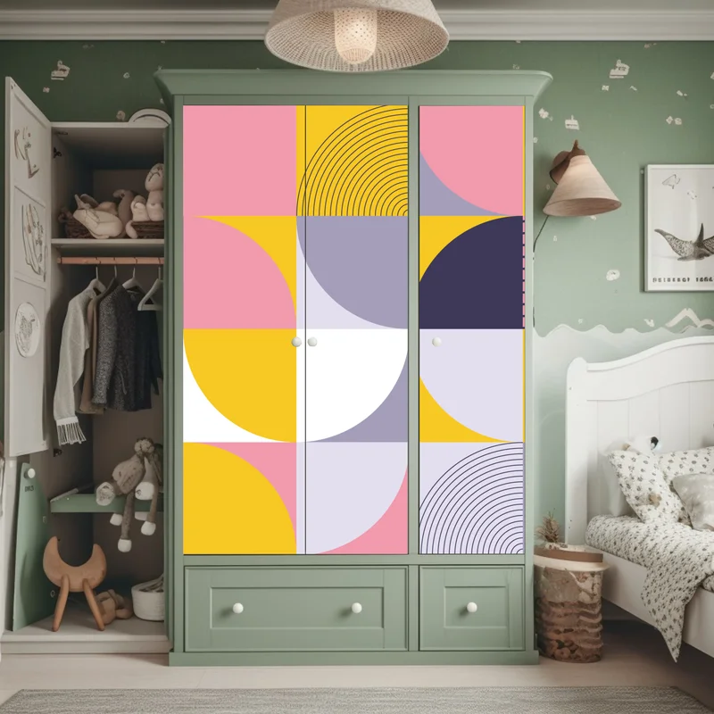 Schrankaufkleber pastell geometrisches muster