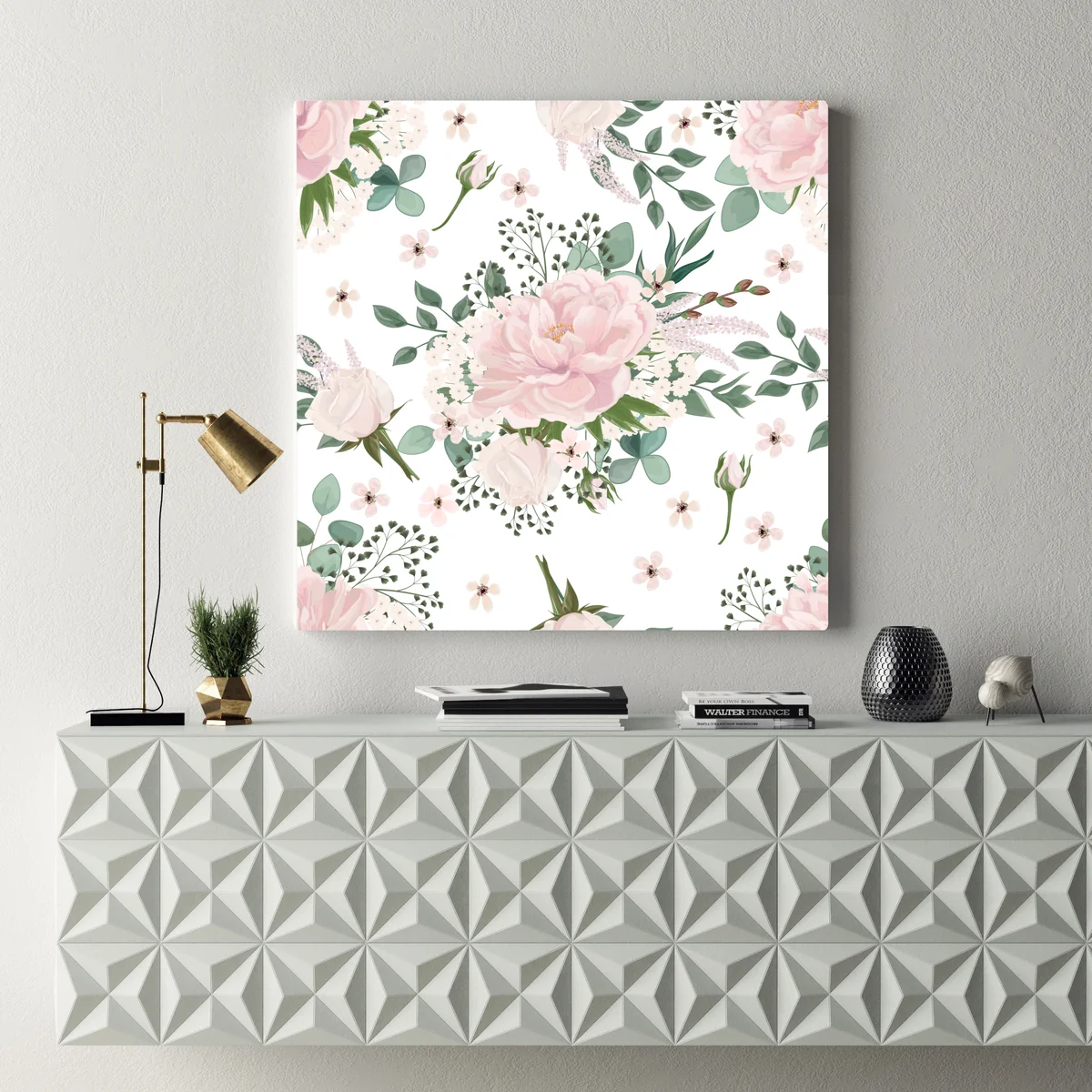 Leinwandbild zartes rosa pfingstrosenmuster Leinwandbild zartes rosa pfingstrosenmuster