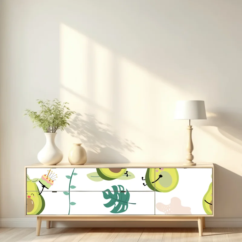 Repositionierbarer Aufkleber fröhliches avocado muster