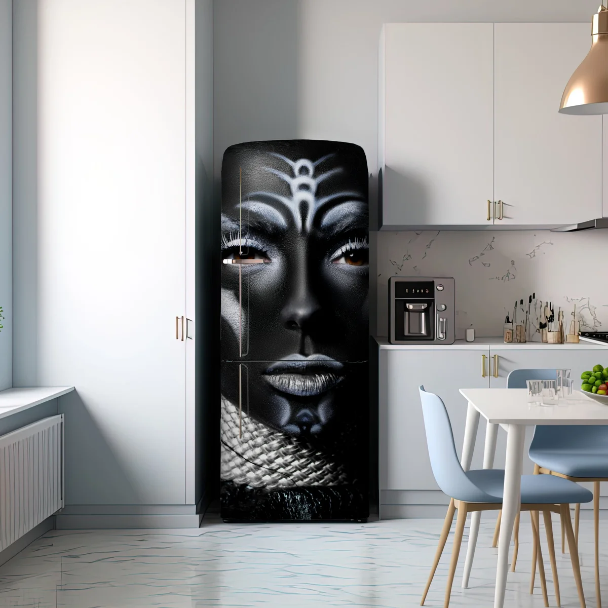 Kühlschrankaufkleber dunkles tribal-porträt Kühlschrankaufkleber dunkles tribal-porträt