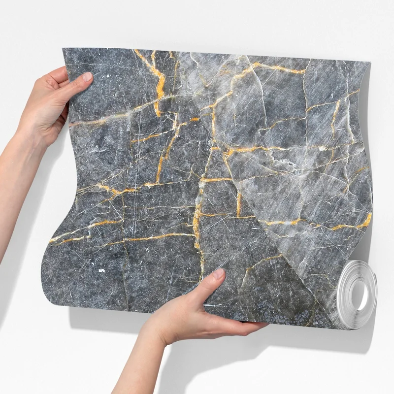 Fototapeta ciemnoszary marmur ze złotymi żyłami Fototapeta ciemnoszary marmur ze złotymi żyłami