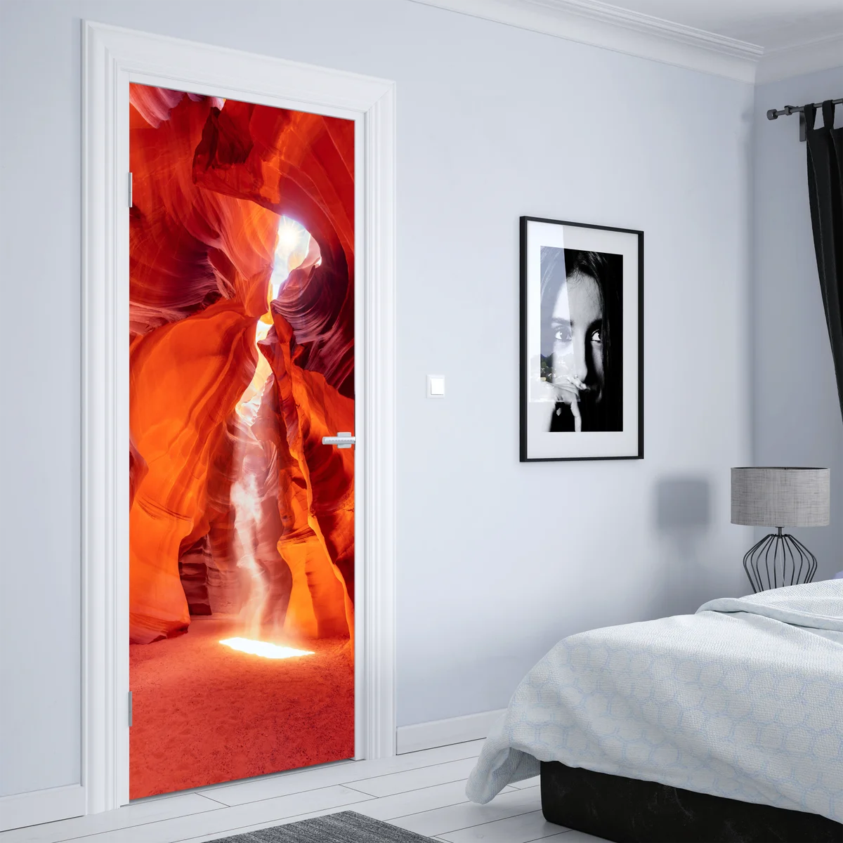 Türaufkleber sonnenstrahl in einer sandsteinschlucht Türaufkleber sonnenstrahl in einer sandsteinschlucht