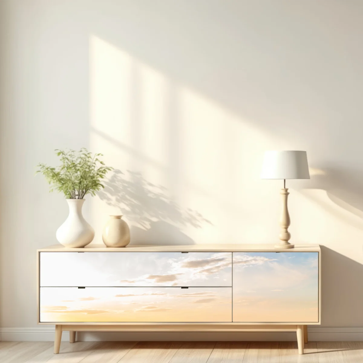 Repositionierbarer Aufkleber sonnenaufgang über nebligen hügeln Repositionierbarer Aufkleber sonnenaufgang über nebligen hügeln