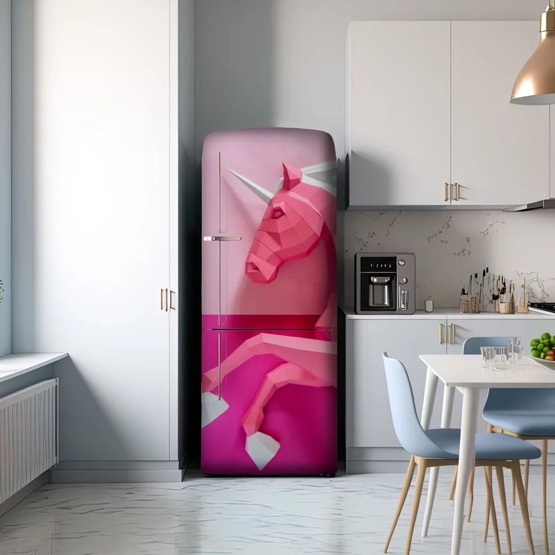 Kühlschrankaufkleber rosa geometrisches einhorn
