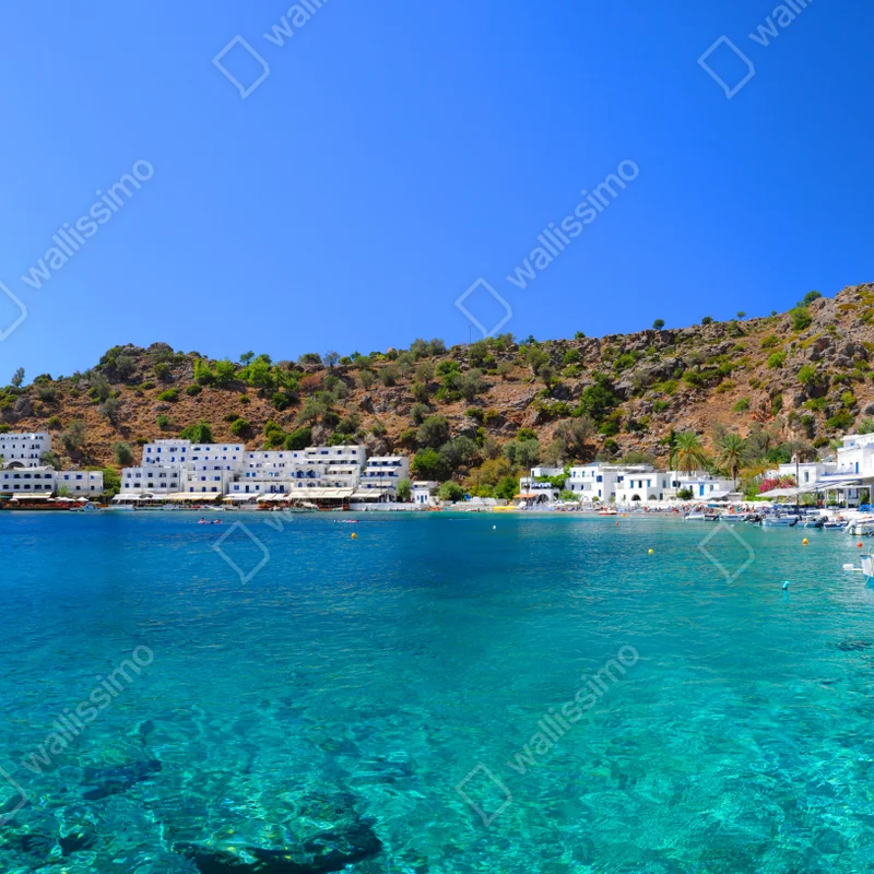 Fototapete sonnige mediterrane bucht mit türkiswasser Fototapete sonnige mediterrane bucht mit türkiswasser
