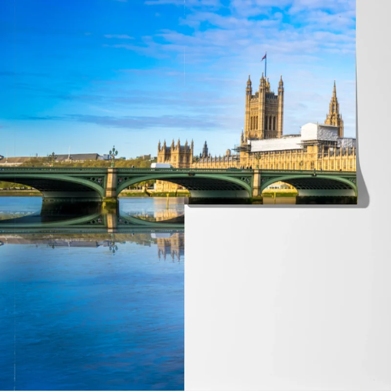 Fototapete London skyline mit spiegelung auf dem fluss Fototapete London skyline mit spiegelung auf dem fluss