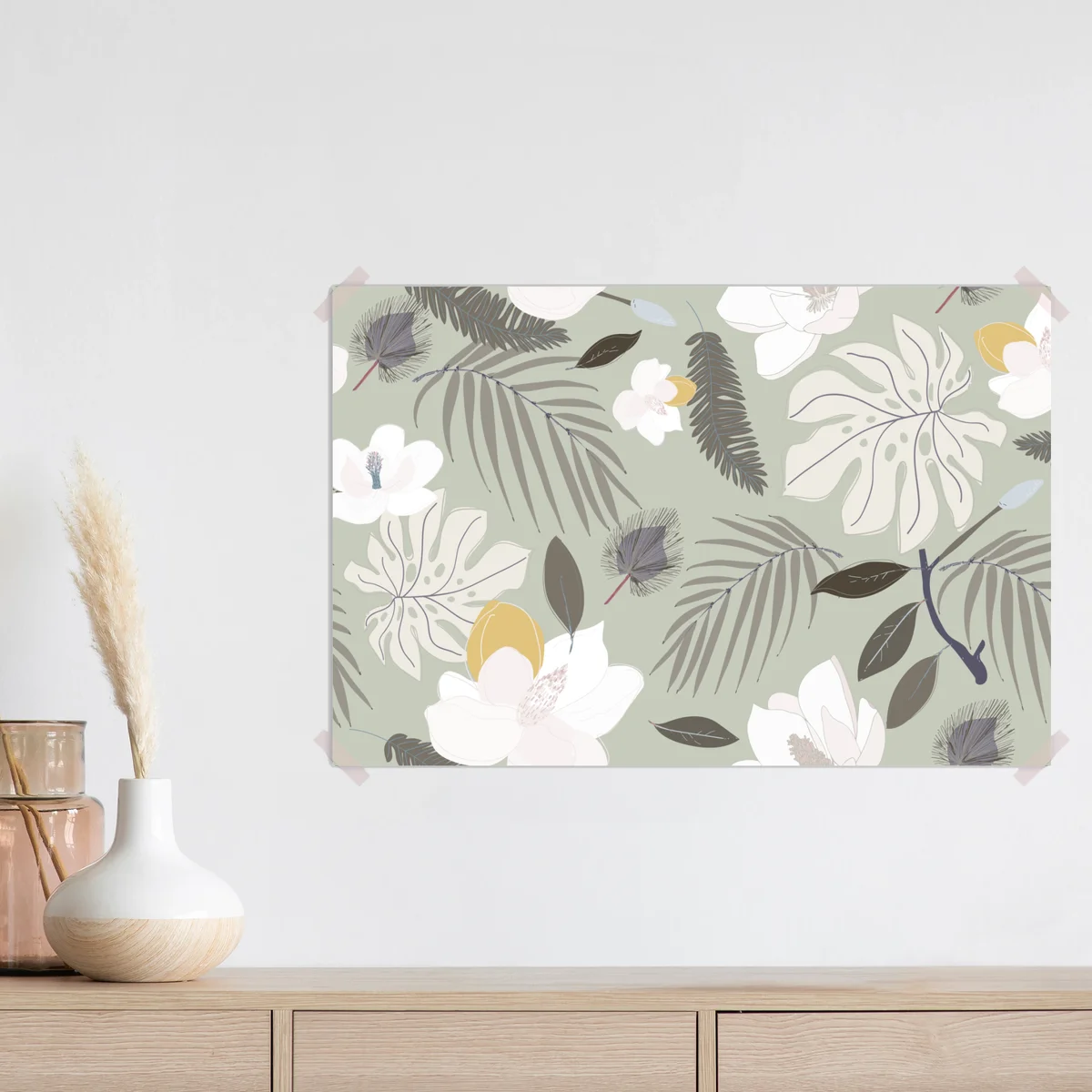 Poster zartes pastell botanikmuster Poster zartes pastell botanikmuster