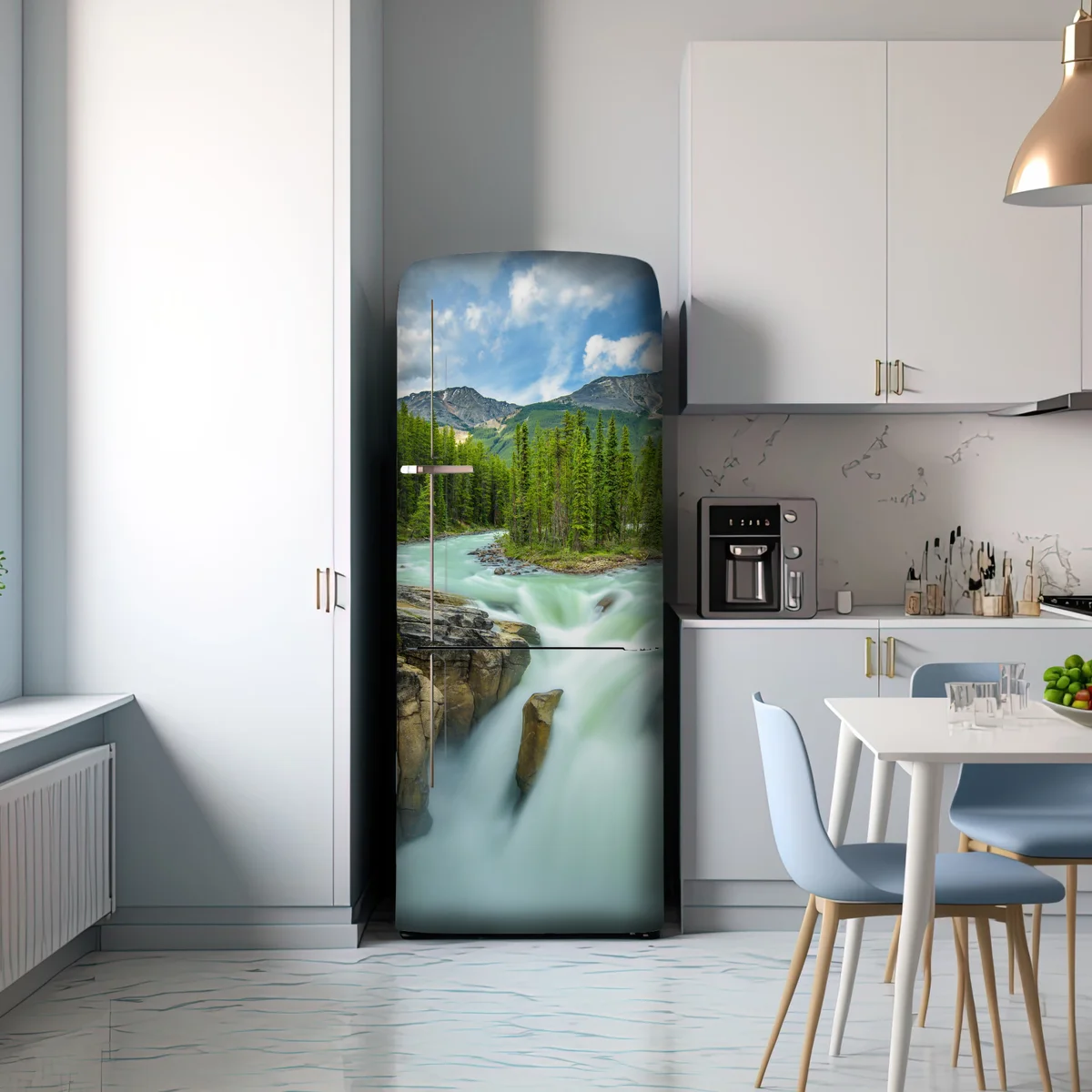 Kühlschrankaufkleber neblige flussklamm bei Upper Sunwapta Falls, Jasper National Park Kühlschrankaufkleber neblige flussklamm bei Upper Sunwapta Falls, Jasper National Park