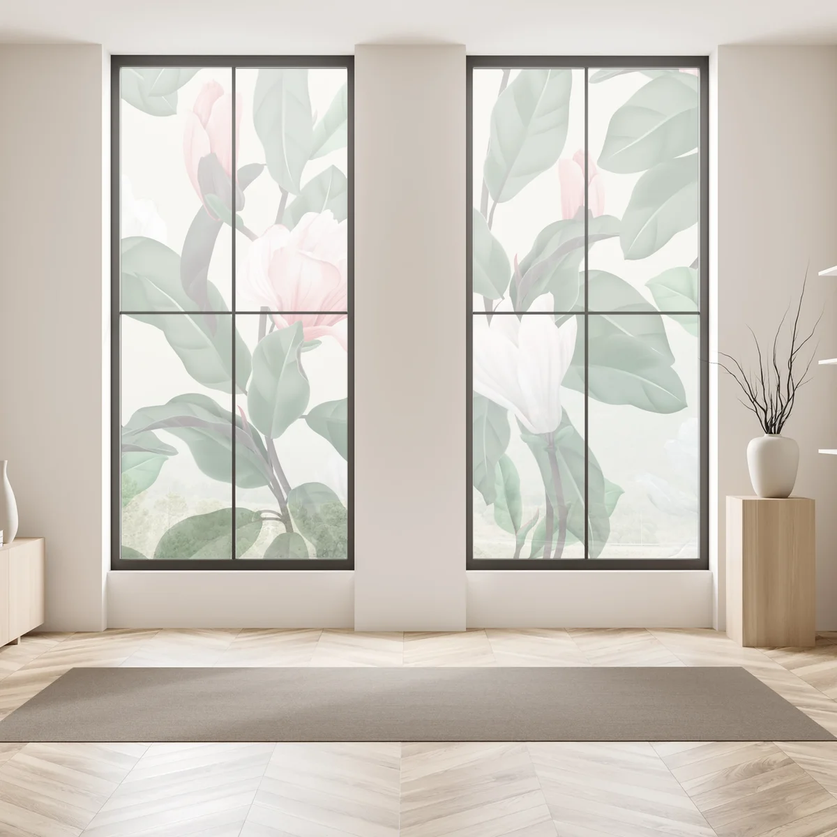 Fensteraufkleber pastell magnolienmuster Fensteraufkleber pastell magnolienmuster