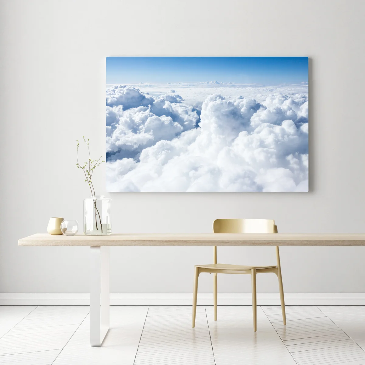 Leinwandbild blick von oben: sanfte wolken und blauer himmel Leinwandbild blick von oben: sanfte wolken und blauer himmel
