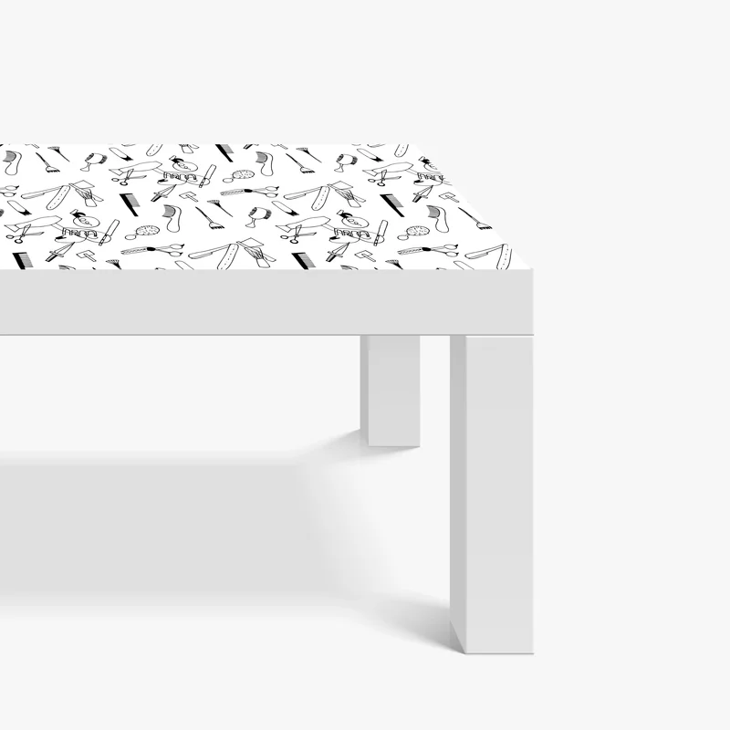 Tischaufkleber und Schreibtischaufkleber handgezeichnetes muster von friseurwerkzeugen