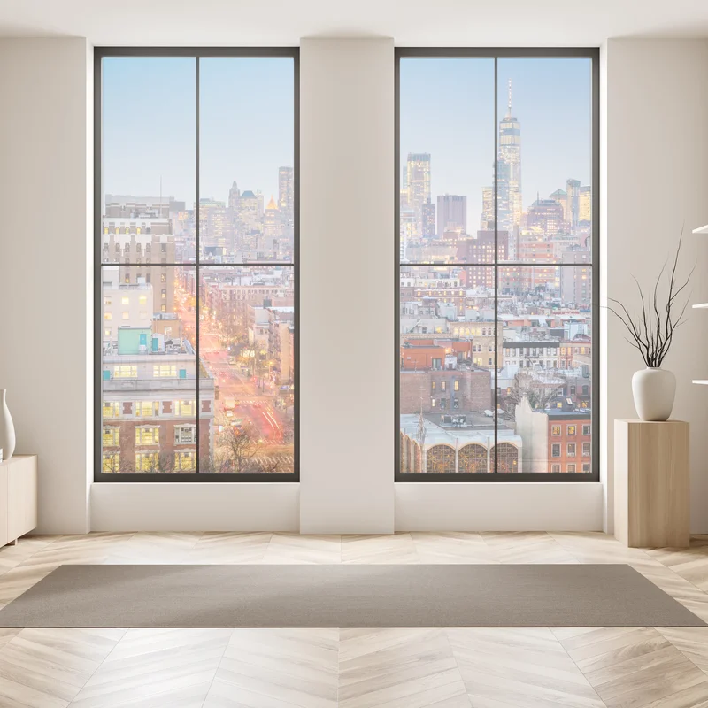 Fensteraufkleber New York skyline bei dämmerung