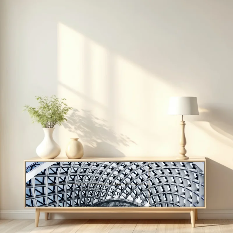 Repositionierbarer Aufkleber geometrischer bogen moderner architektur