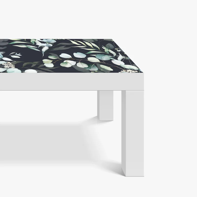 Tischaufkleber und Schreibtischaufkleber eukalyptus aquarell botanisches muster auf dunklem hintergrund