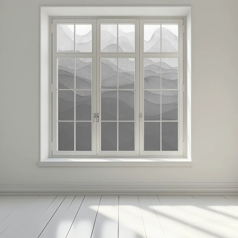 Fensteraufkleber monochrome geschichtete berge