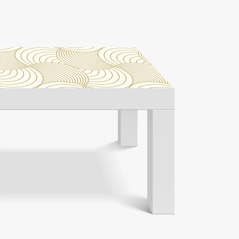 Tischaufkleber und Schreibtischaufkleber goldenes art deco kreismuster