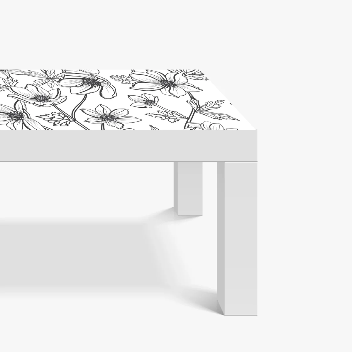 Tischaufkleber und Schreibtischaufkleber botanische linienzeichnung mit blumen Tischaufkleber und Schreibtischaufkleber botanische linienzeichnung mit blumen