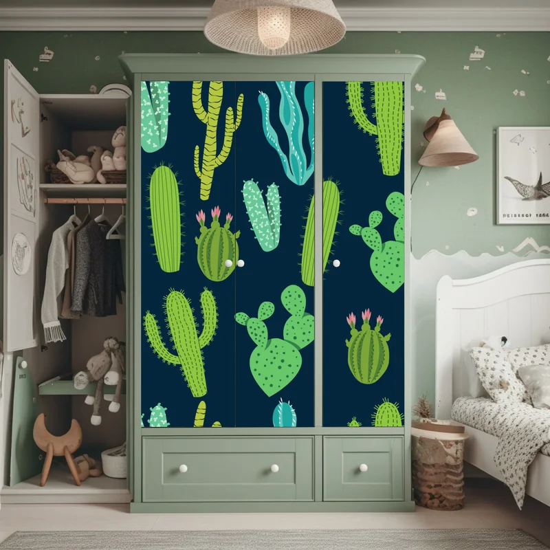 Schrankaufkleber kaktus- und sukkulentenmuster