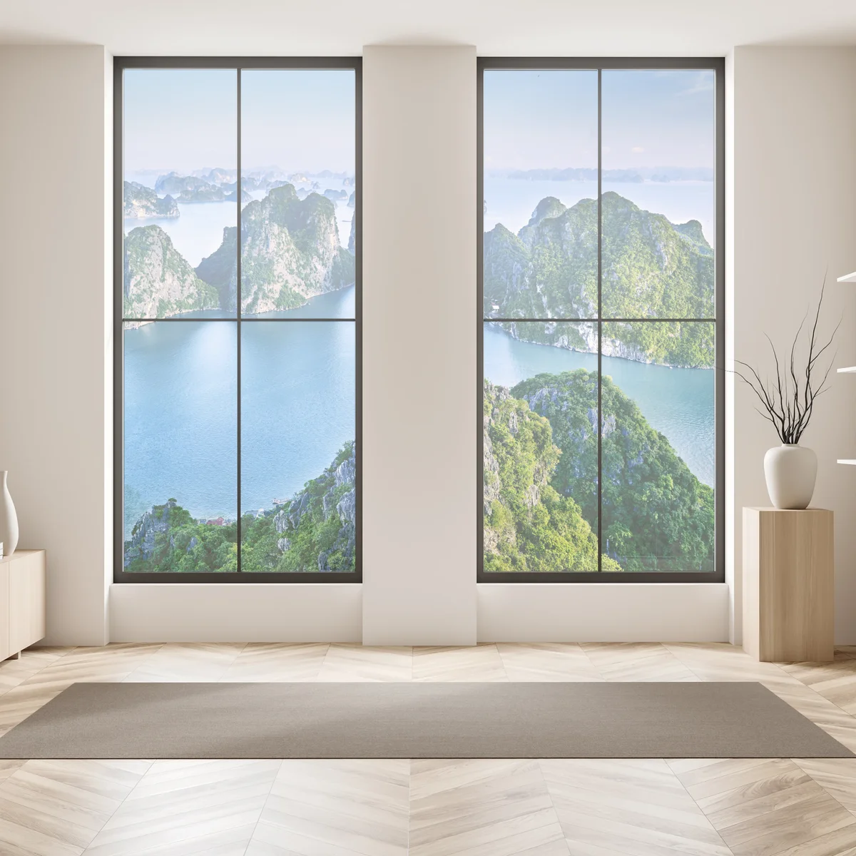 Fensteraufkleber Halong-Bucht panorama der kalksteininseln Fensteraufkleber Halong-Bucht panorama der kalksteininseln