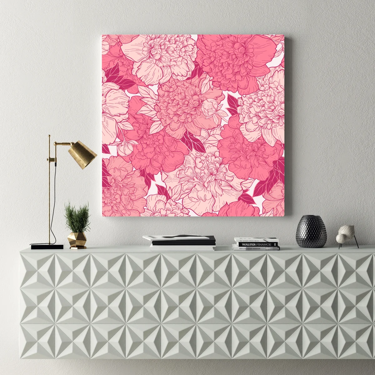 Leinwandbild rosa pfingstrosenmuster Leinwandbild rosa pfingstrosenmuster