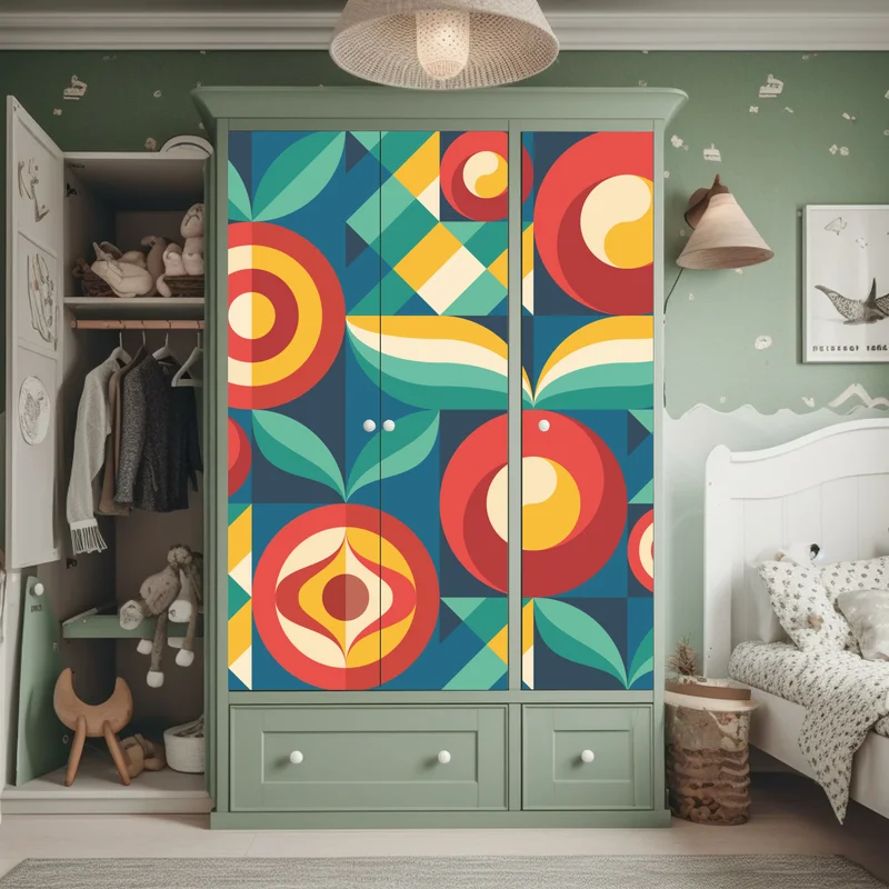 Schrankaufkleber lebhaftes geometrisches blumenmuster Schrankaufkleber lebhaftes geometrisches blumenmuster